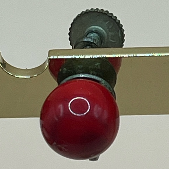 Vintage Red Ball Screw-back Earrings - Picture 3 of 5